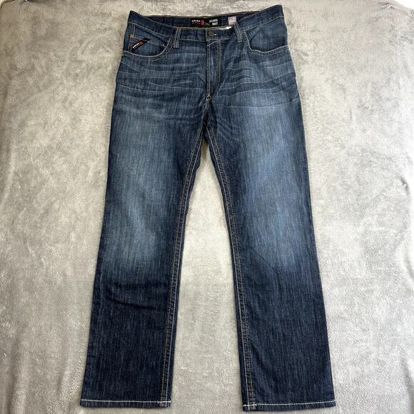 Ariat Relaxed Bootcut Men's 38x34 Denim Jeans Cat 2 Flame Resistant - Picture 1 of 14